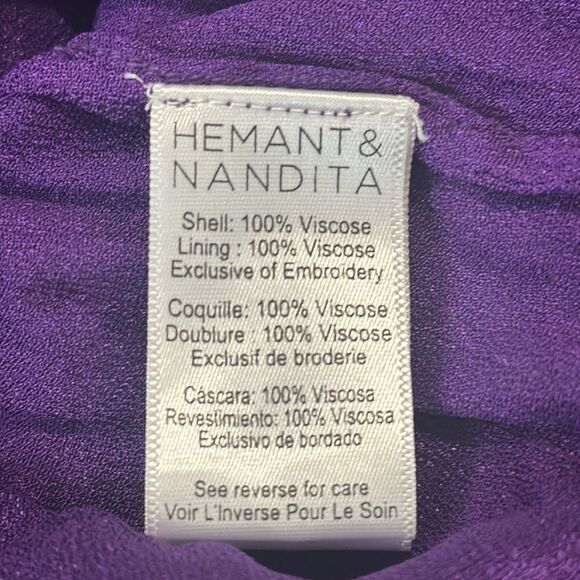 NWT Hemant & Nandita Anum Mini Dress Purple Medium - Picture 14 of 16